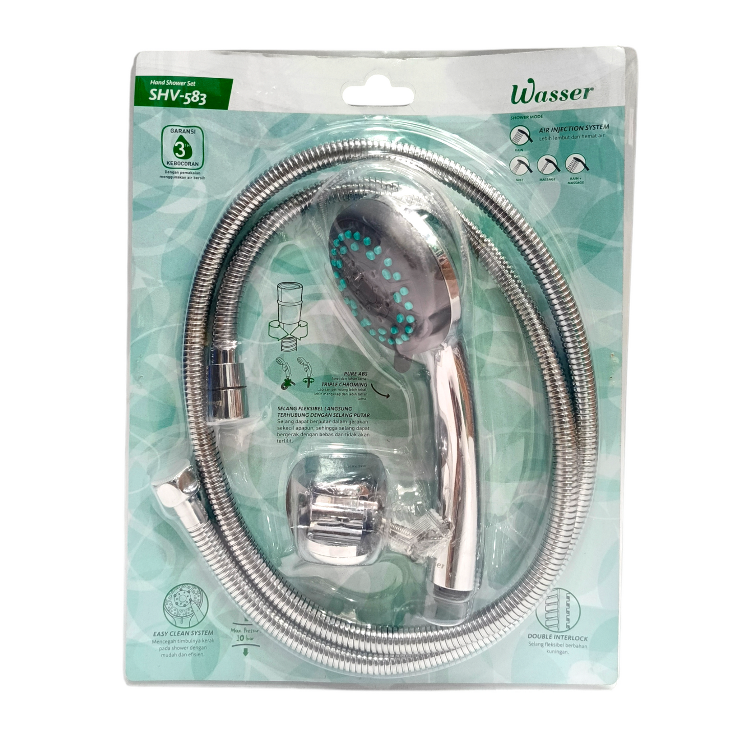 1/2 IN x 150 CM / WASSER SHV-583 Hand Shower Tangan Kamar Mandi Set