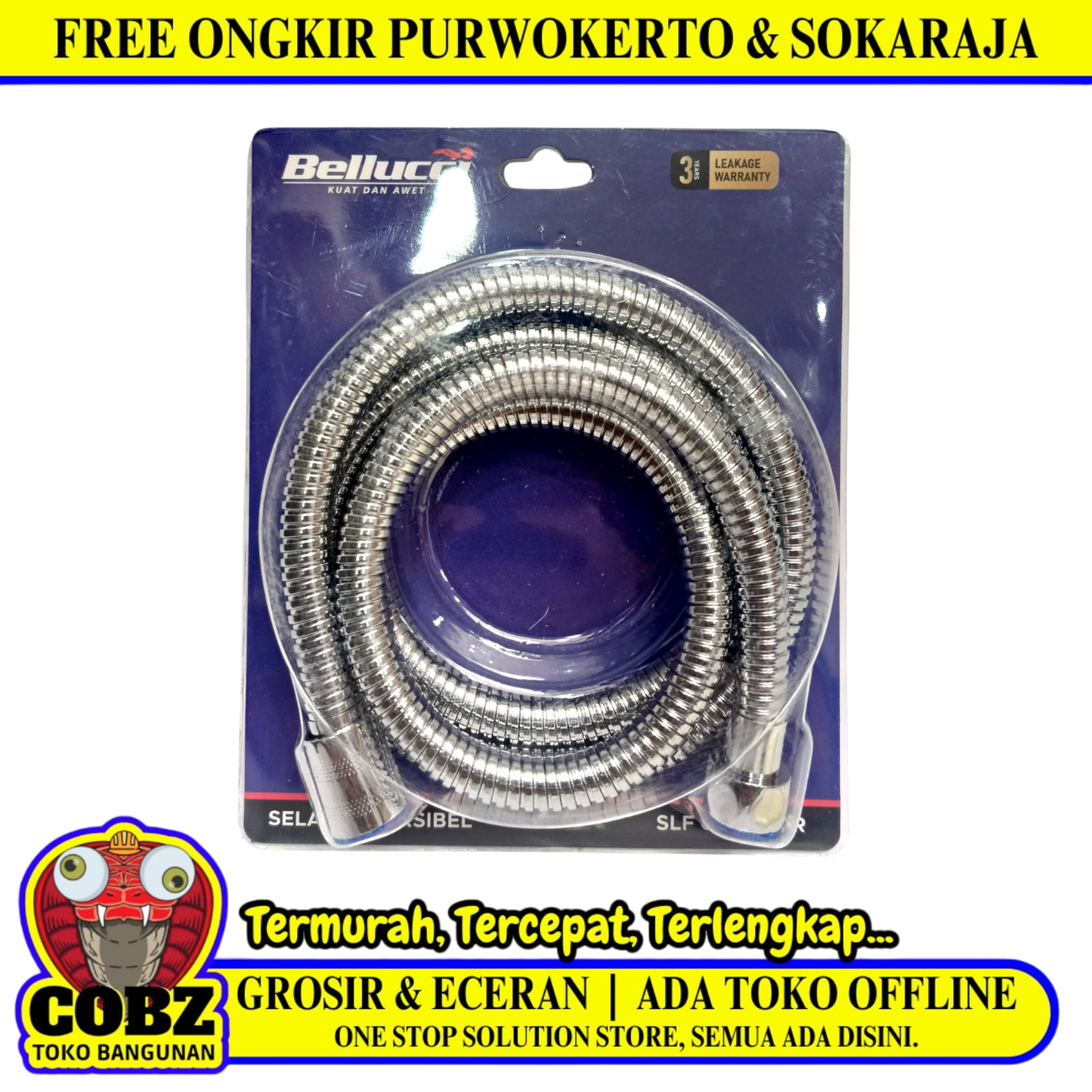 150 CM / BELLUCCI Selang Jet Shower Cebok Mandi Hose Stainless