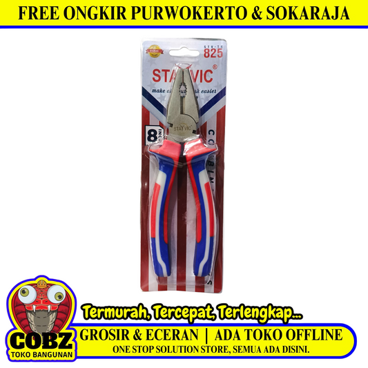 8 IN / STAYVIC STV-TK 825 Tang Kombinasi Kawat Kabel Combination Pliers