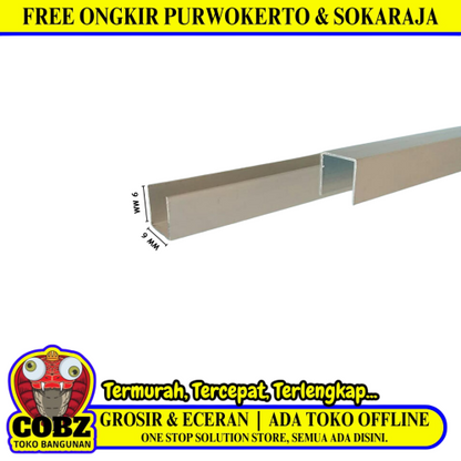 9 MM / TM List Profil U Sambungan Polykarbonat Aluminium Batang