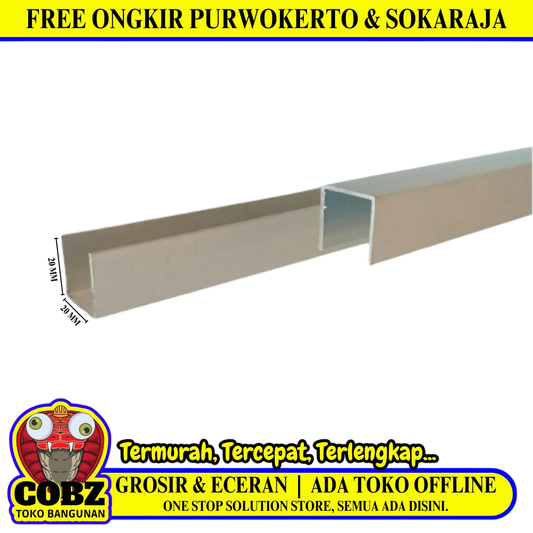 20 MM / TM List Profil U Sambungan Polykarbonat Aluminium Batang