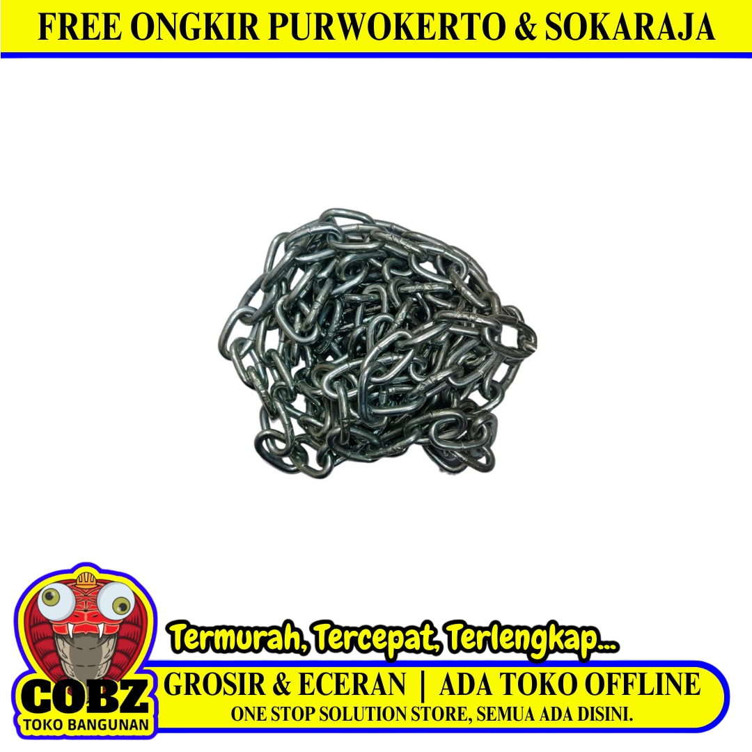 3/8 IN / TM Rantai Besi Kapal Pagar Motor Anjing 10 MM Chrome KG