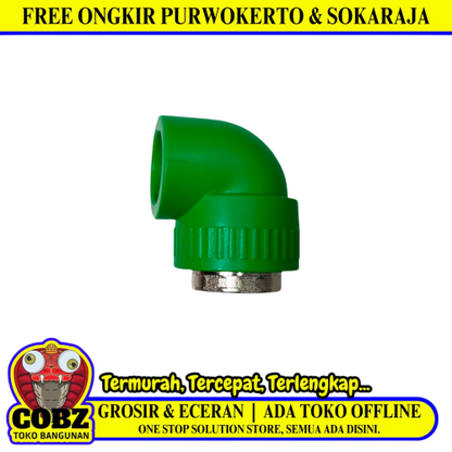 32 MM x 1 IN / RUCIKA Knee Keni L Drat Dalam Faucet Elbow Pipa PPR Air Panas Dingin PVC