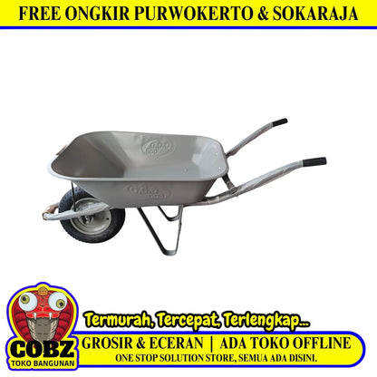 GDO Gerobak Sorong Pasir Proyek Cor Semen 1 Roda Hidup Abu Set