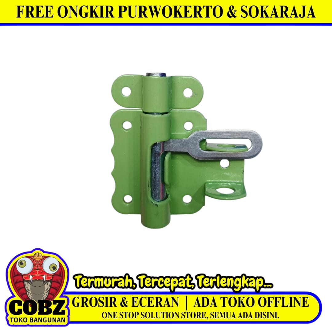 2 IN / NISHIO Grendel Overpal Kunci Slot Tempat Cantel Gembok Stainless