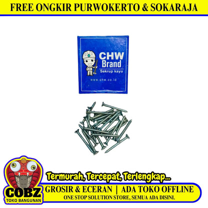 1 1/2 IN / CHW Sekrup Baut Kayu Kepala Rata Plus Wood Screw Dus