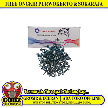 #10 x 19 MM / LUMBA LUMBA Roofing Baut Sekrup Atap Baja Ringan Putih Dus