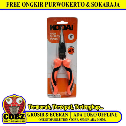 6 IN / KODAI Tang Lancip Cucut Jepit Kawat Kabel Long Nose Pliers