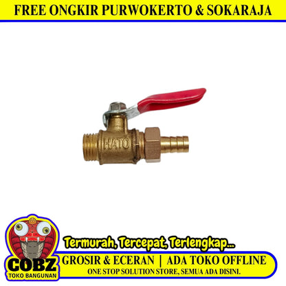 1/4 IN / HATO Stop Kran Angin Mesin Kompresor Kuningan