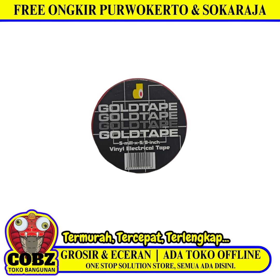 5/8 IN / GOLDTAPE Isolasi Kabel Listrik Tahan Panas Electrical Tape Merah
