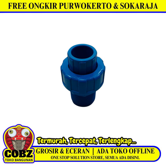 1/2 IN x 1 IN / CISAL Water Mur Moor Union Socket Polos Dan Drat Luar PVC