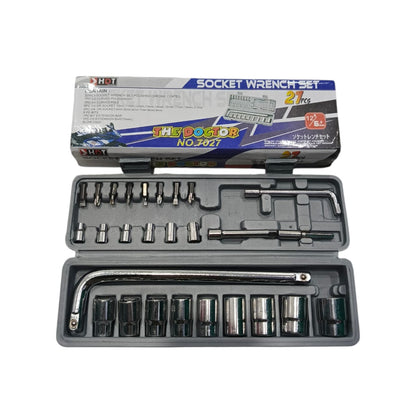 4 MM - 21 MM / HDT Mata Kunci Sok Shock Socket Wrench 9 Pcs Set