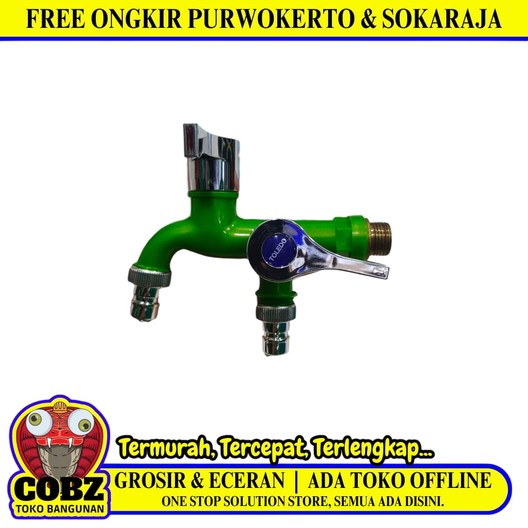 1/2 IN / TOLEDO 01 Kran Air Cabang Double Shower Mesin Cuci PVC