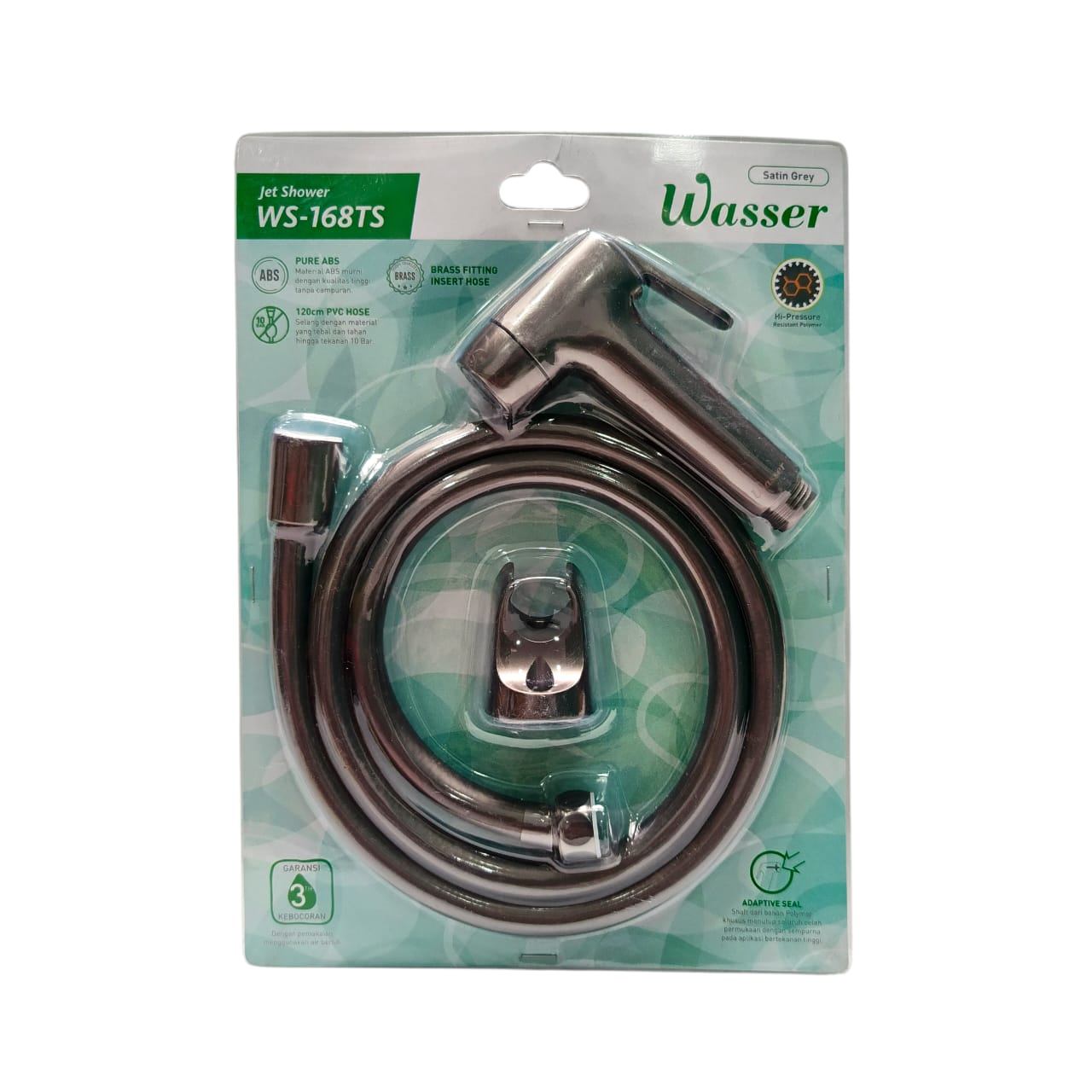 1/2 IN x 120 CM / WASSER WS-168TS SATIN GREY Jet Shower Cebok Toilet Plastik PVC Set