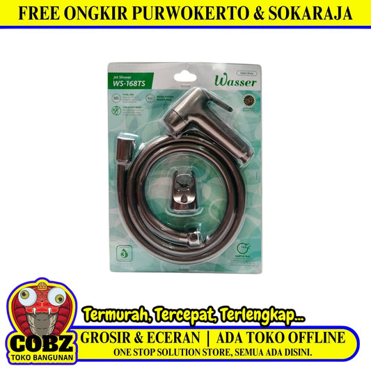 1/2 IN x 120 CM / WASSER WS-168TS SATIN GREY Jet Shower Cebok Toilet Plastik PVC Set