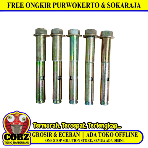 M 10 x 77 MM / TM Dynabolt Baut Beton Tembok Angkur Dinding Besi Kuning Biji