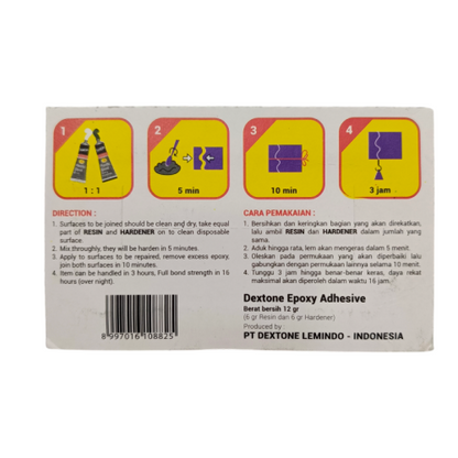 12 GR / DEXTONE EPOXY ADHESIVES PLASTIC STEEL 5 MINUTES Lem Besi Set