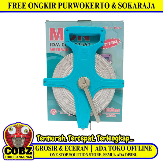 100 M / MDN Meteran Tancap Roll Gulung Alat Ukur Measuring Tape