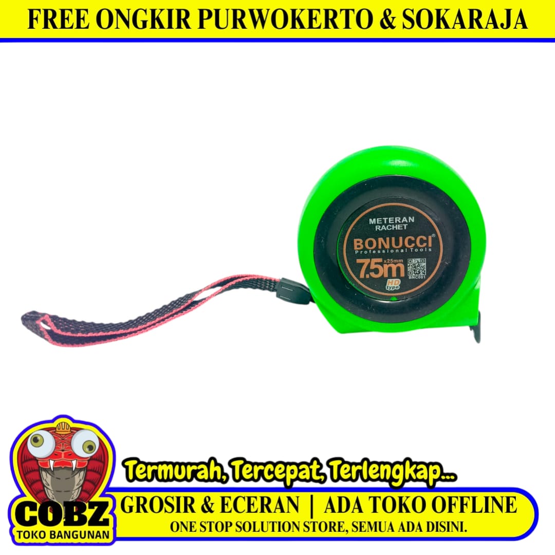 7.5 M / BONUCCI Meteran Alat Ukur Tukang Bangunan Measuring Tape