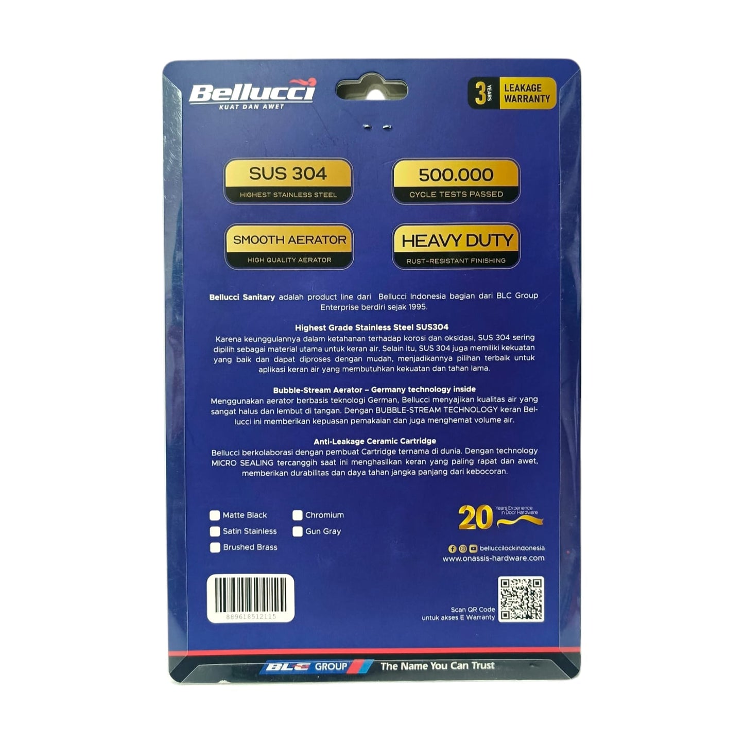 1/2 IN / BELLUCCI W-115B  Kran Air Sink Wastafel Bak Cuci Piring Stainless