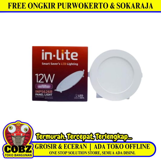 12 WATT / IN-LITE Downlight Lampu Tanam Plafon Putih