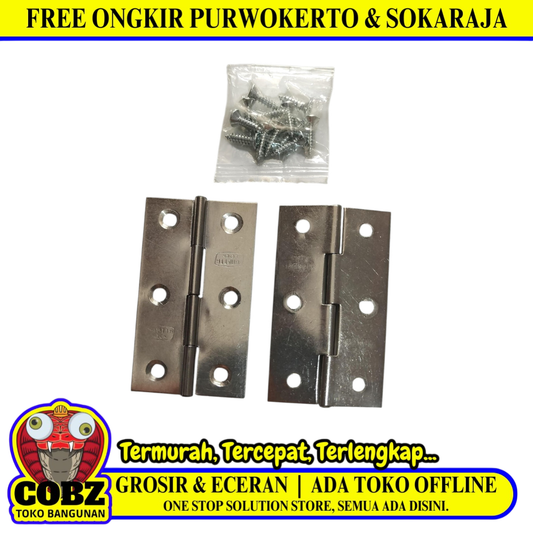 2 1/2 IN / ARNIETTA Engsel Kupu Kupu Pintu Jendela Hinge Stainless Set