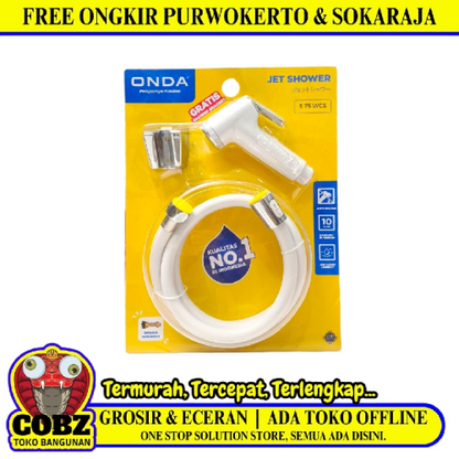 1/2 IN x 120 CM / ONDA S 75 WCS Jet Shower Cebok Toilet Plastik PVC Set