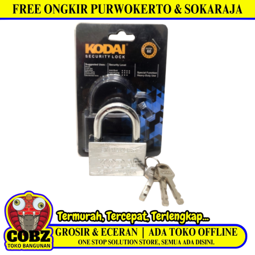 60 MM / KODAI Gembok Pintu Pagar Padlock Anti Maling Leher Pendek