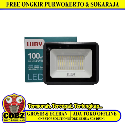 100 WATT / LUBY Lampu Kap Sorot Tembak Jalan Flood Light Putih