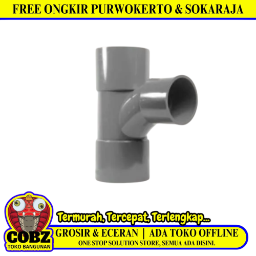 6 IN x 4 IN / RUCIKA D - LT Tee Large Radius Sambungan Fitting Pipa PVC