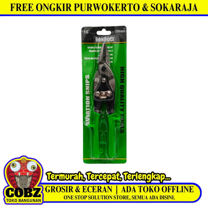 10 IN / BONUCCI Gunting Hollow Baja Ringan Seng Aviation Snip Scissors