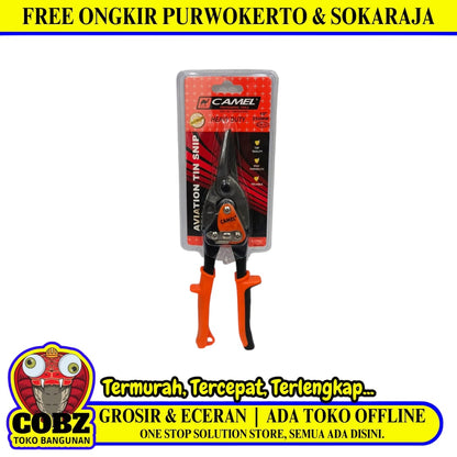 10 IN / CAMEL 01 Gunting Hollow Baja Ringan Seng Aviation Snip Scissors