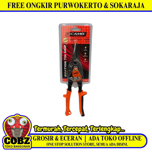 10 IN / CAMEL 01 Gunting Hollow Baja Ringan Seng Aviation Snip Scissors