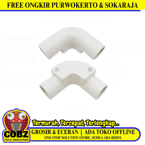 20 MM / BOSS Elbow Knee Keni L Sambungan Fitting Pipa Listrik PVC Putih