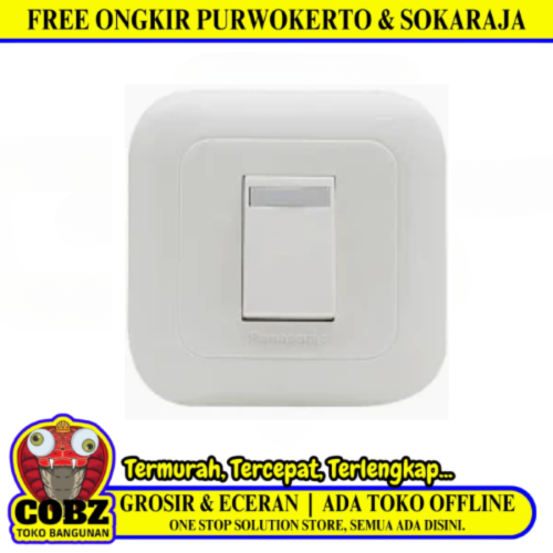 PANASONIC WIDE Saklar Hotel Tunggal Single Engkel 1 Gang Tanam IB Inbow Putih