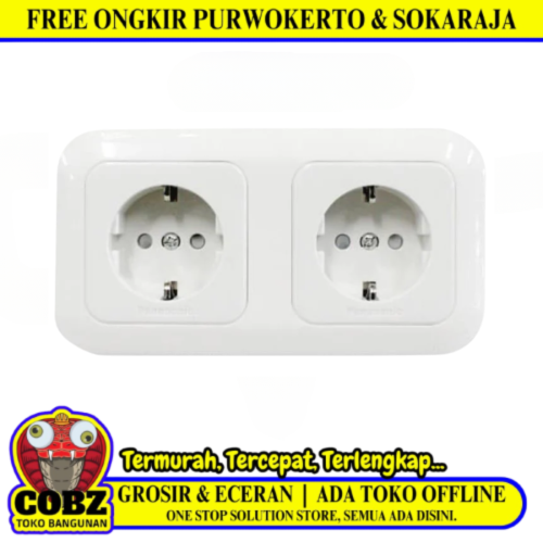 2 LUBANG / PANASONIC CP WJP11222-7 Stop Kontak Terminal Arde Tanam IB Inbow Putih