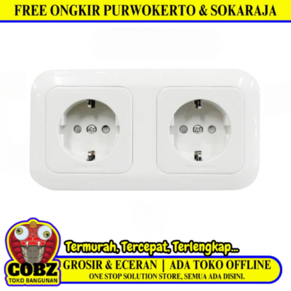 2 LUBANG / PANASONIC CP WJP11222-7 Stop Kontak Terminal Arde Tanam IB Inbow Putih