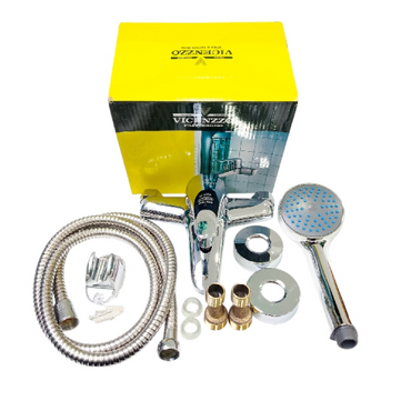 1/2 IN / VICENZZO Kran Shower Panas Dingin Stainless + Selang + Shower Set