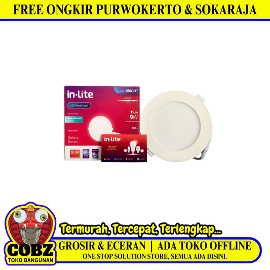 9 WATT / IN-LITE LED Downlight Lampu Tanam Plafon Putih