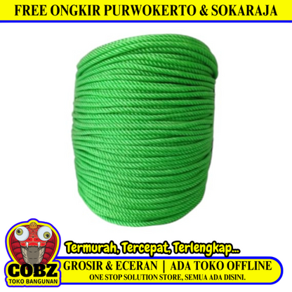 6 MM / NM Tali Tambang Ikat Nylon Plastik PVC Warna Per Meter