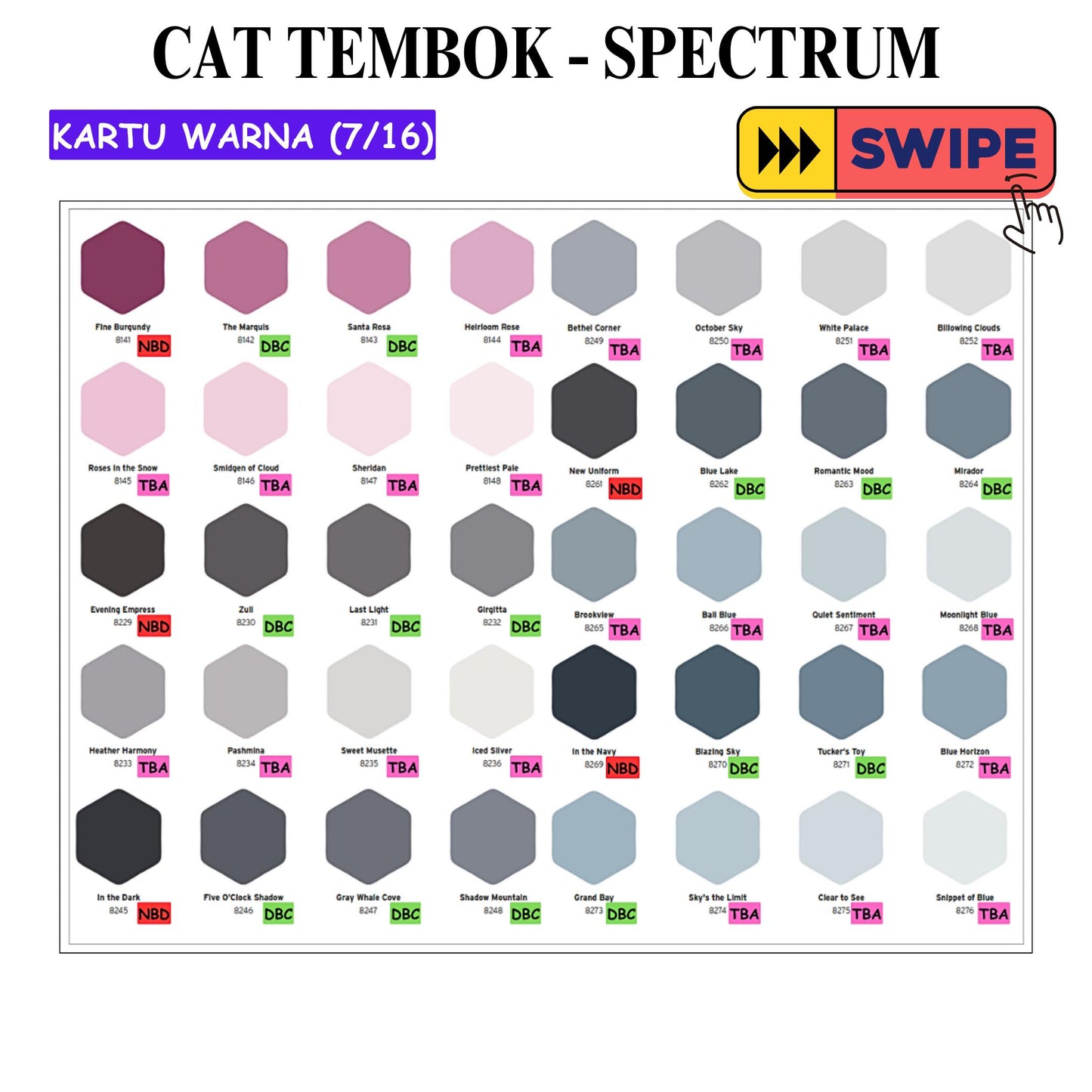 25 KG / SPECTRUM Cat Tembok Beton Plafon Wall Paint Galon