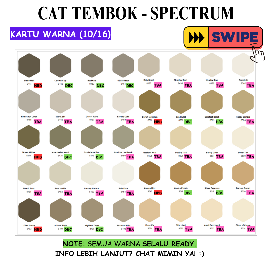 25 KG / SPECTRUM Cat Tembok Beton Plafon Wall Paint Galon
