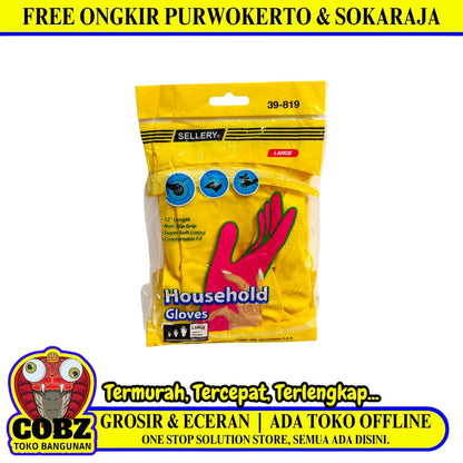 SIZE L / SELLERY 39-819 Sarung Tangan Latex Karet Rubber Safety Gloves Set