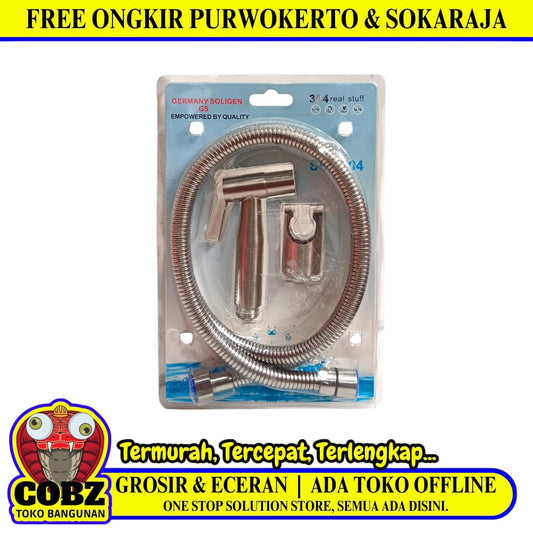1/2 IN x 120 CM / SOLIGEN GS-S01 Jet Shower Cebok Toilet Stainless Set