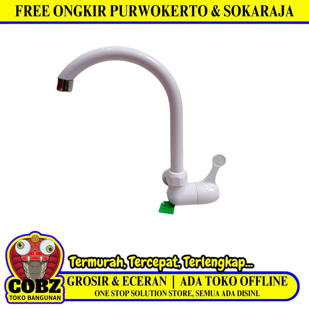 1/2 IN / NEW SOLIGEN Kran Angsa Sink Bak Cuci Piring Tembok Plastik PVC