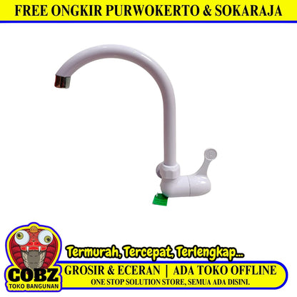 1/2 IN / NEW SOLIGEN Kran Angsa Sink Bak Cuci Piring Tembok Plastik PVC