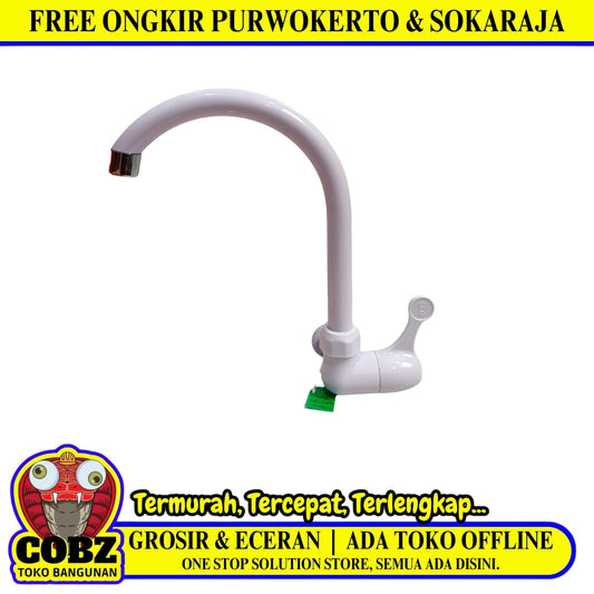 1/2 IN / NEW SOLIGEN Kran Angsa Sink Bak Cuci Piring Tembok Plastik PVC