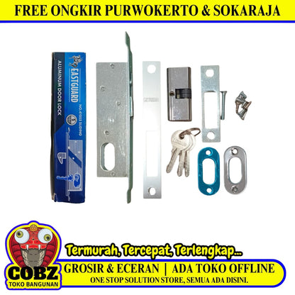 EASTGUARD 41055 Slot Body Kunci Pintu Geser Aluminium Sliding Door Set