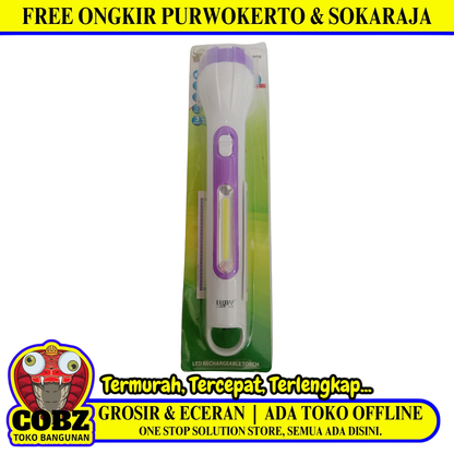 3 WATT + 4 WATT SMD / LUBY L-8909 Senter LED Cas Fitting Colok + Lampu Meja Pcs