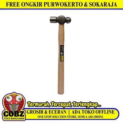 8 OZ / WOLF Palu Martil Konde Ballpoint Hammer Gagang Kayu
